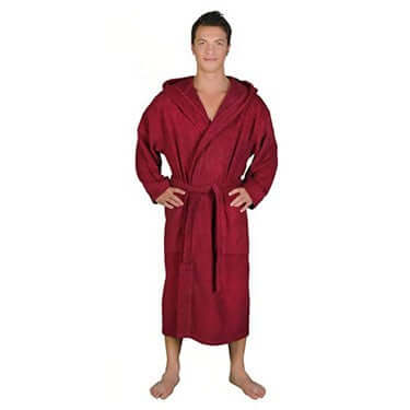 Men's Classic Hooded Bathrobe Turkish Cotton Terry Cloth Robe