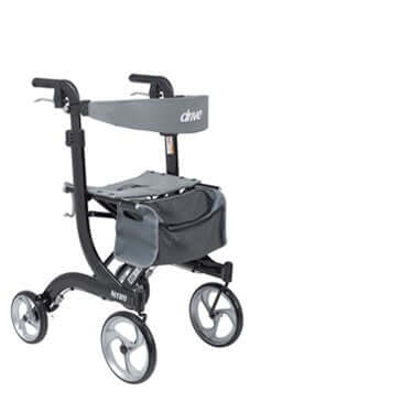 Nitro Aluminum Rollator, Tall Height, 10" Casters by Drive Medical