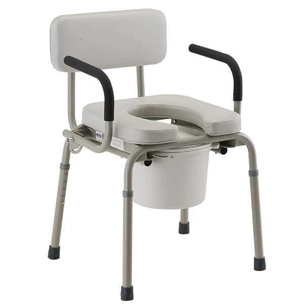 Padded Drop-Arm Commode by Nova