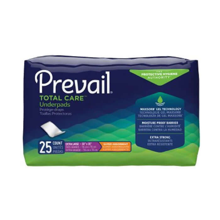 Prevail Total Care Underpad Disposable Fluff Light Absorbency