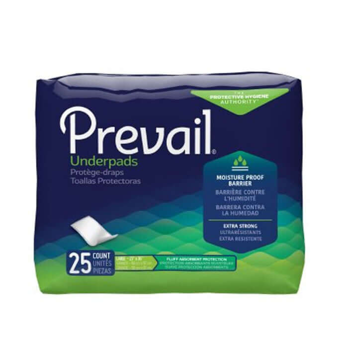 Prevail Total Care Underpad Disposable Fluff Light Absorbency