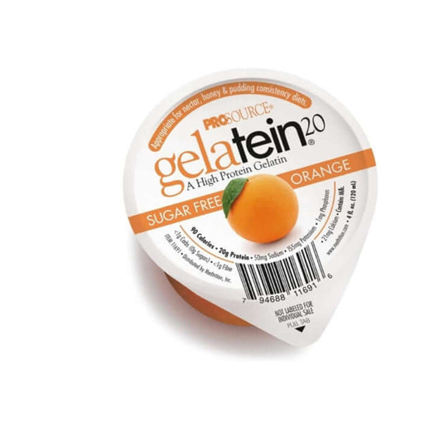 Prosource Gelatein 20 Sugar Free Orange Protein Cup 4 oz.