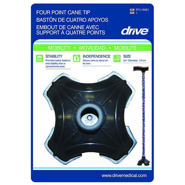 Quad-Support Cane Tip by Drive Medical