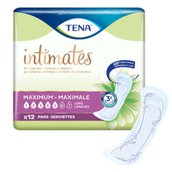 TENA Intimates Maximum Absorbency Long Length Bladder Control Pads (15" Length)