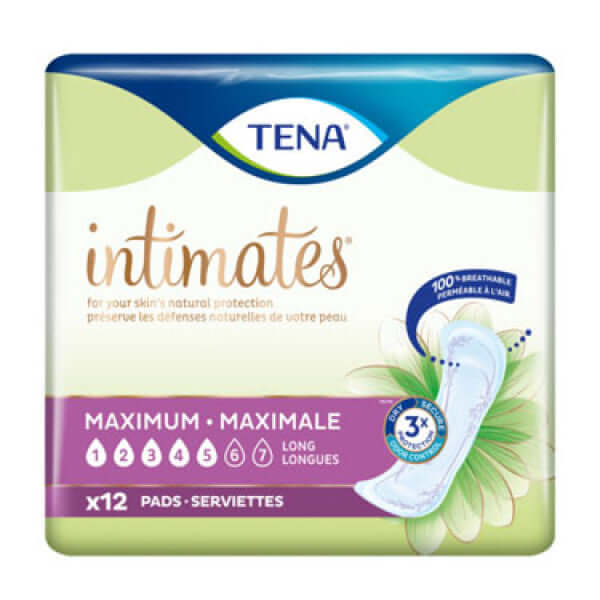 TENA Intimates Maximum Absorbency Long Length Bladder Control Pads (15" Length)